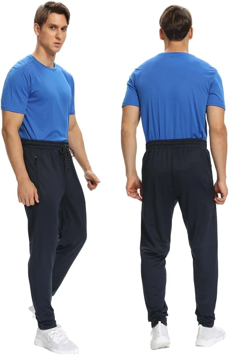1 Pack/2 Pack Mens Jogger Gym Sweatpants, Athletic Jogger Workout Pants for Men,Running Track Pants with Zipper Pockets
