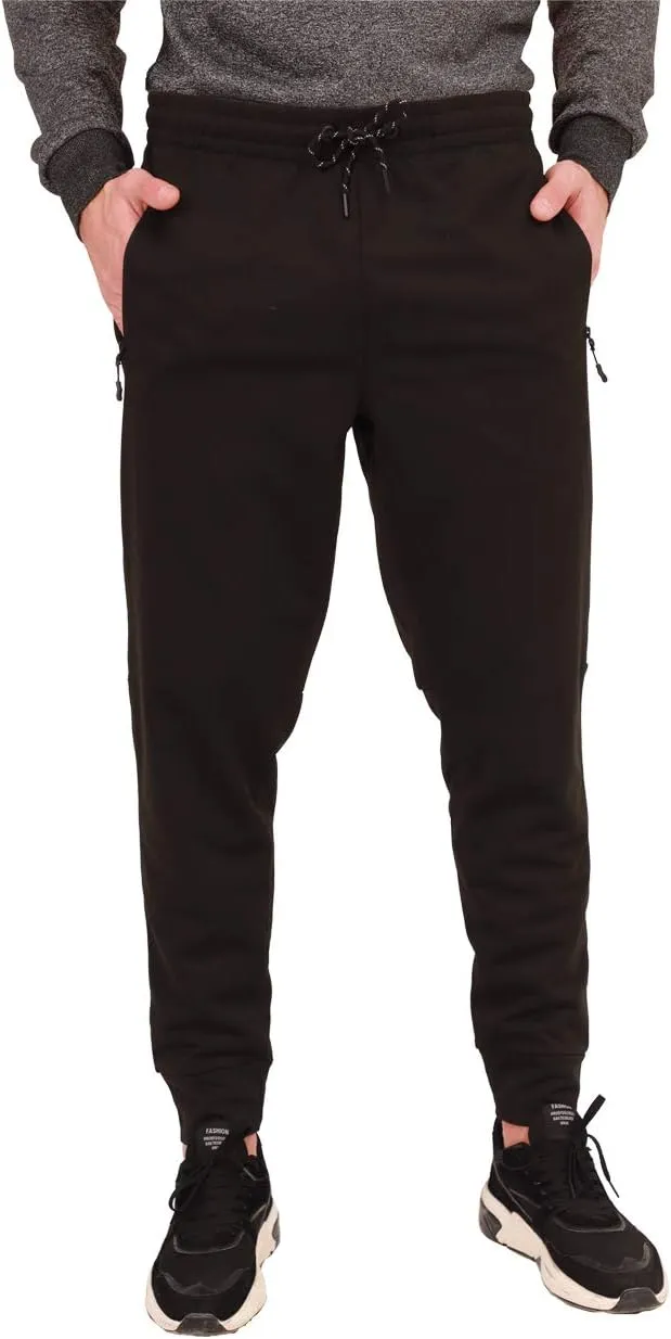 1 Pack/2 Pack Mens Jogger Gym Sweatpants, Athletic Jogger Workout Pants for Men,Running Track Pants with Zipper Pockets