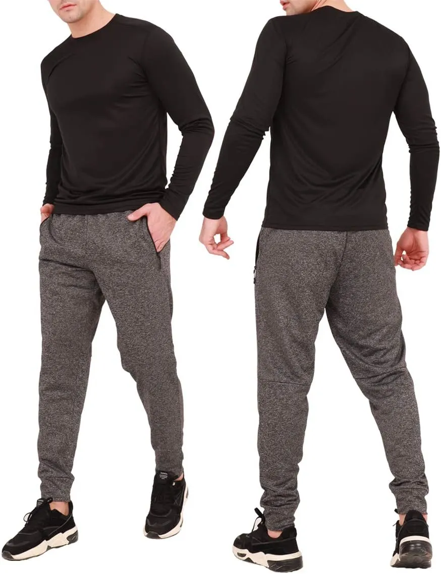 1 Pack/2 Pack Mens Jogger Gym Sweatpants, Athletic Jogger Workout Pants for Men,Running Track Pants with Zipper Pockets