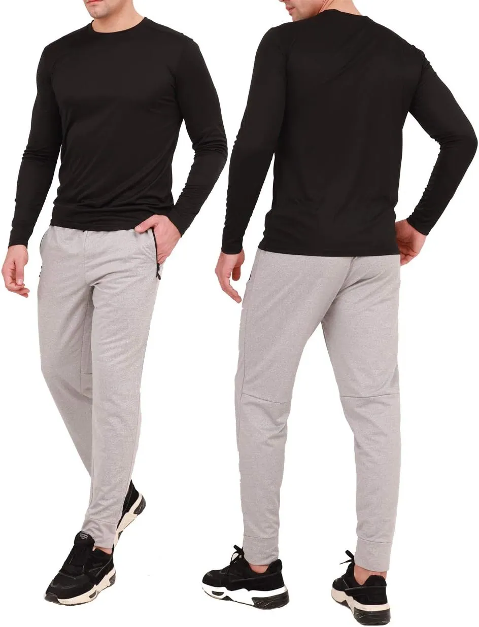1 Pack/2 Pack Mens Jogger Gym Sweatpants, Athletic Jogger Workout Pants for Men,Running Track Pants with Zipper Pockets