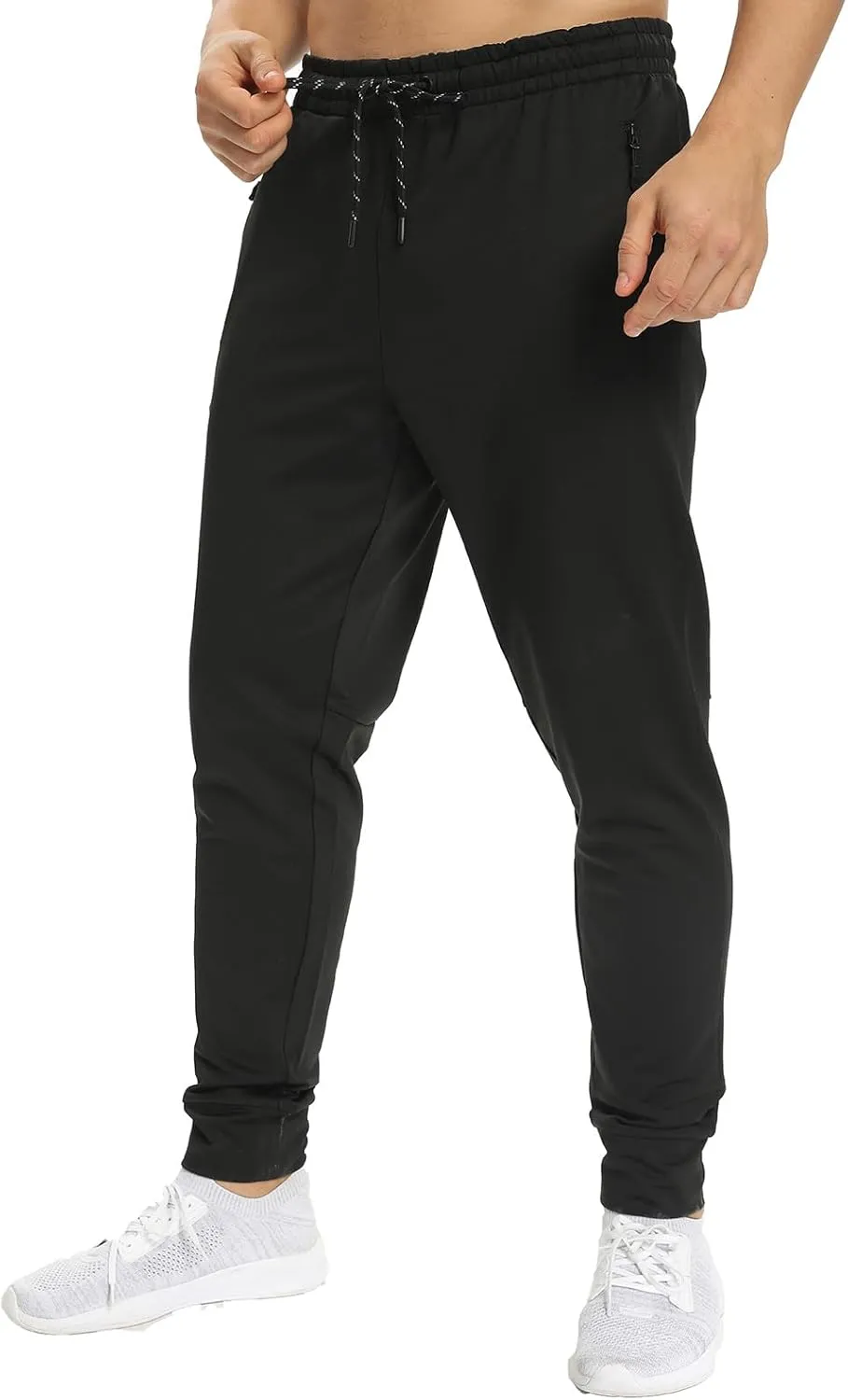 1 Pack/2 Pack Mens Jogger Gym Sweatpants, Athletic Jogger Workout Pants for Men,Running Track Pants with Zipper Pockets