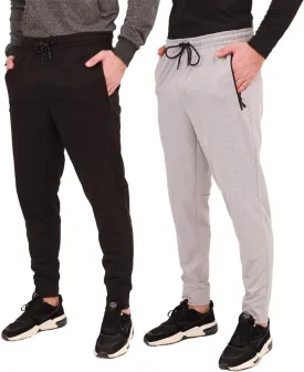 1 Pack/2 Pack Mens Jogger Gym Sweatpants, Athletic Jogger Workout Pants for Men,Running Track Pants with Zipper Pockets