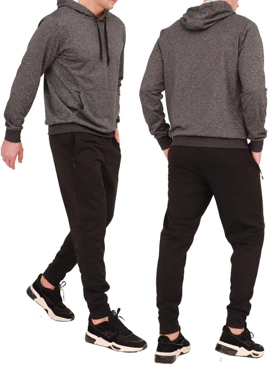 1 Pack/2 Pack Mens Jogger Gym Sweatpants, Athletic Jogger Workout Pants for Men,Running Track Pants with Zipper Pockets