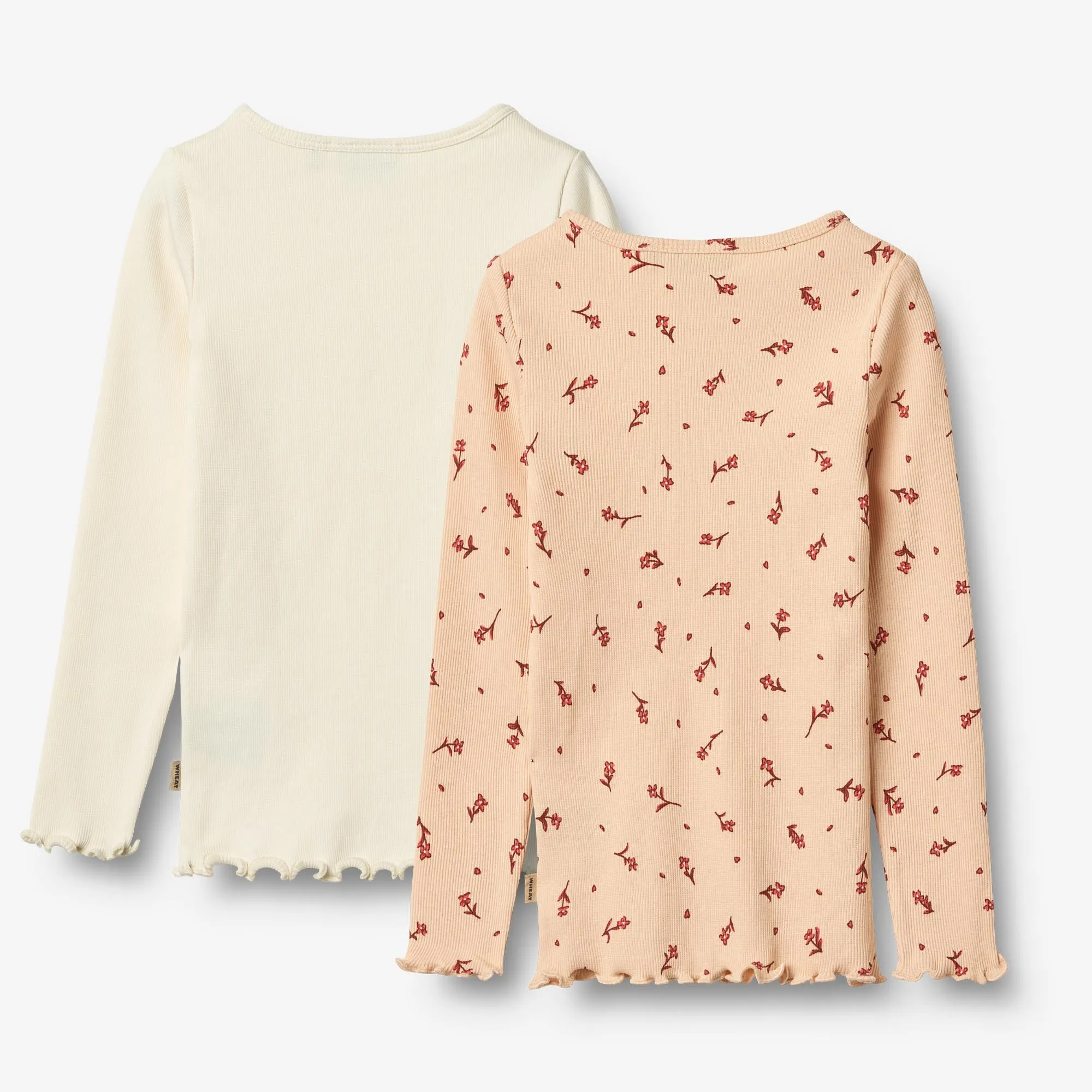 2 Rib T-shirts L/S Ida - rose water flowers