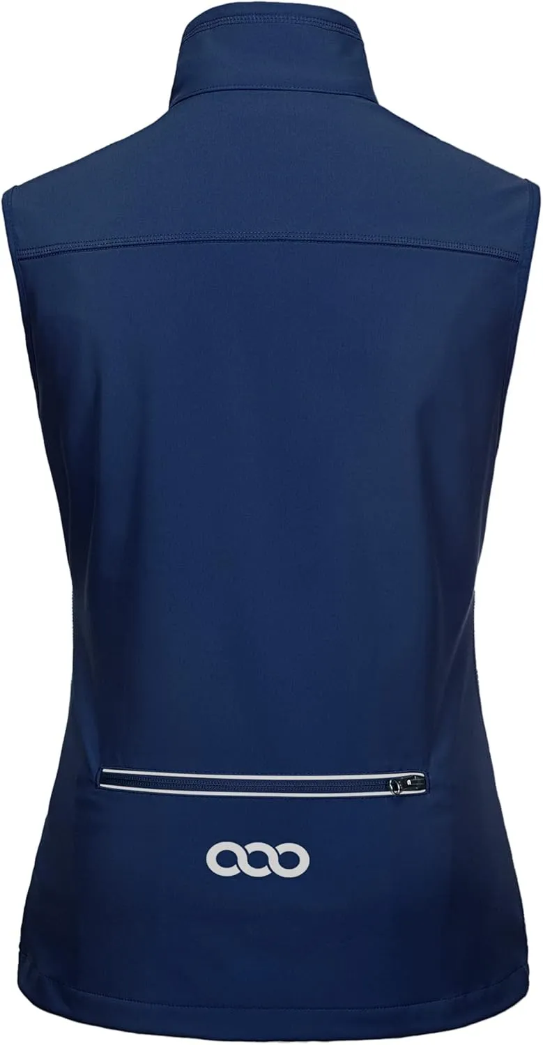 33,000ft Women's Lightweight Running Vest Outerwear with Pockets, Windproof Sleeveless Jacket for Golf Hiking Travel