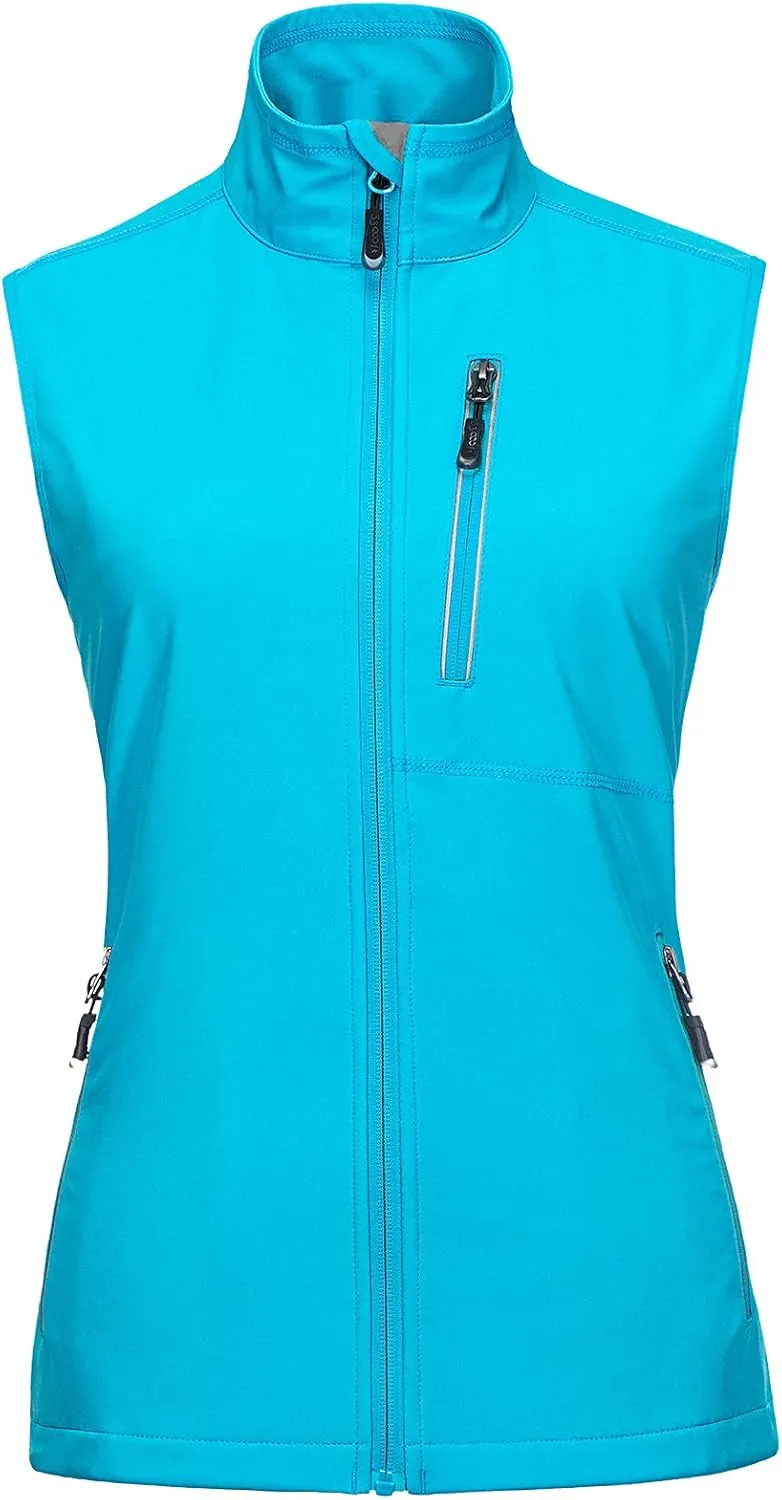 33,000ft Women's Lightweight Running Vest Outerwear with Pockets, Windproof Sleeveless Jacket for Golf Hiking Travel
