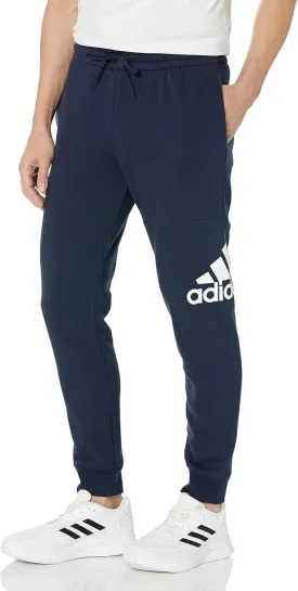 adidas Mens Essentials Fleece Tapered Cuff Logo Joggers Training Casual - Blue