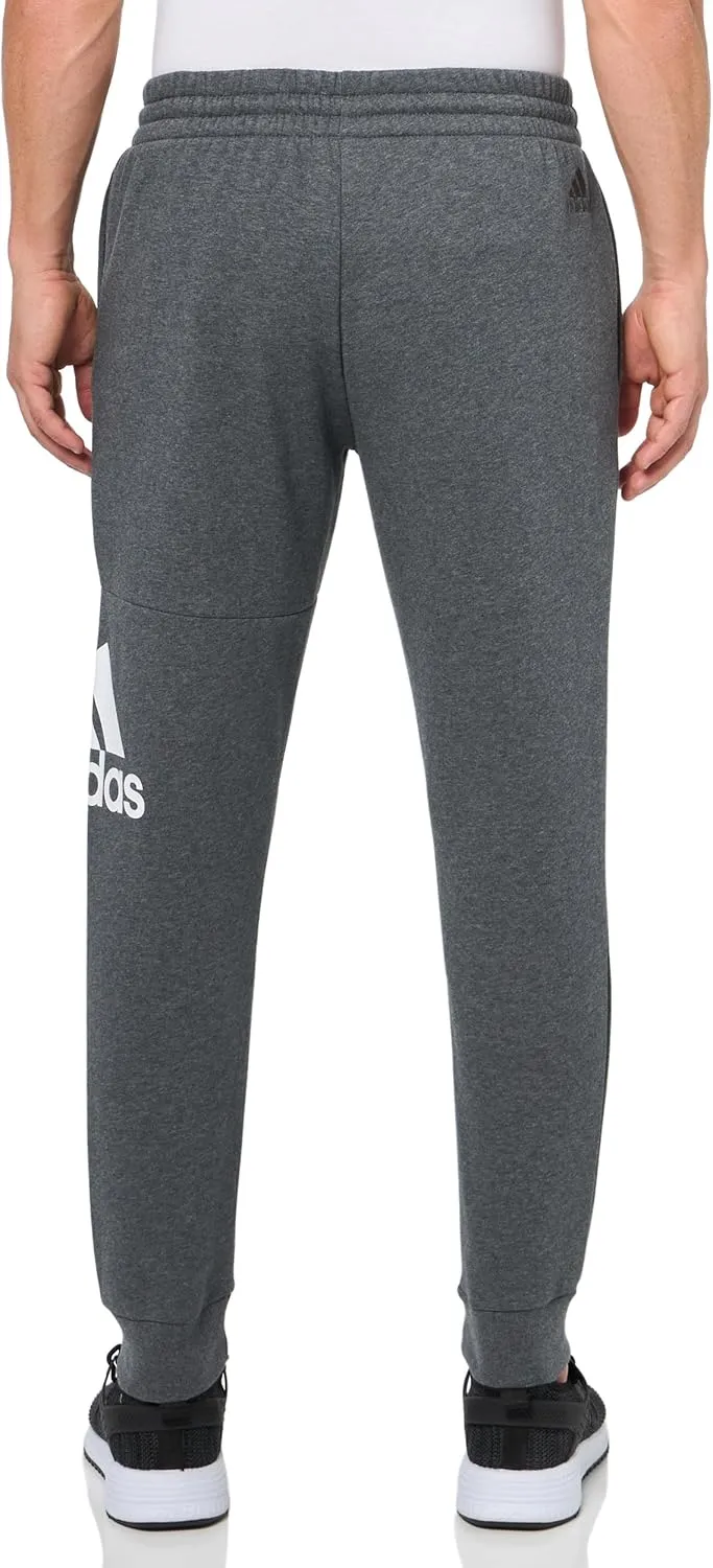 adidas Mens Essentials Fleece Tapered Cuff Logo Joggers Training Casual - Blue
