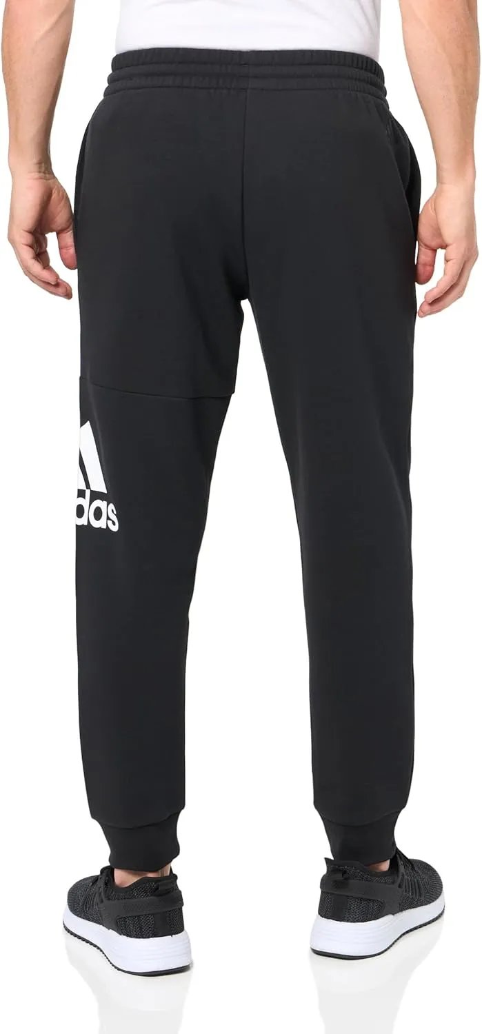adidas Mens Essentials Fleece Tapered Cuff Logo Joggers Training Casual - Blue