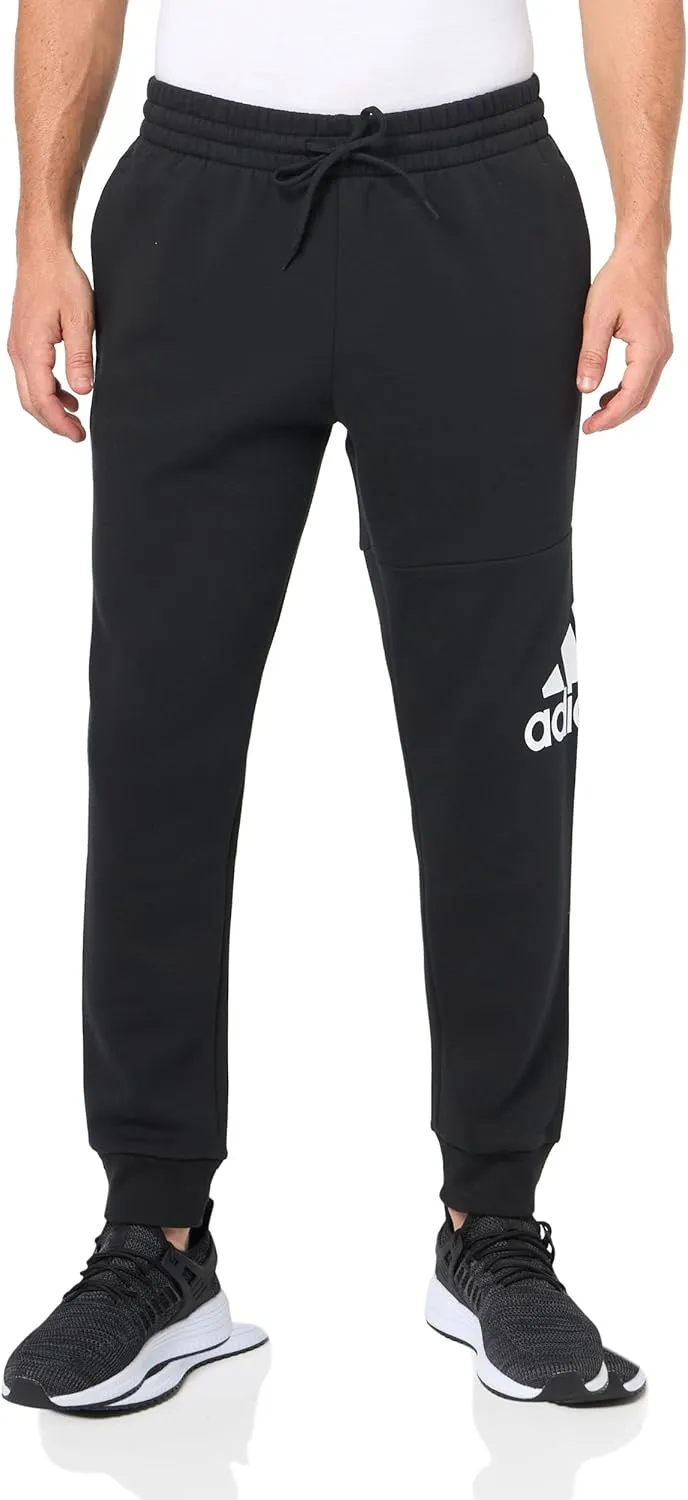 adidas Mens Essentials Fleece Tapered Cuff Logo Joggers Training Casual - Blue