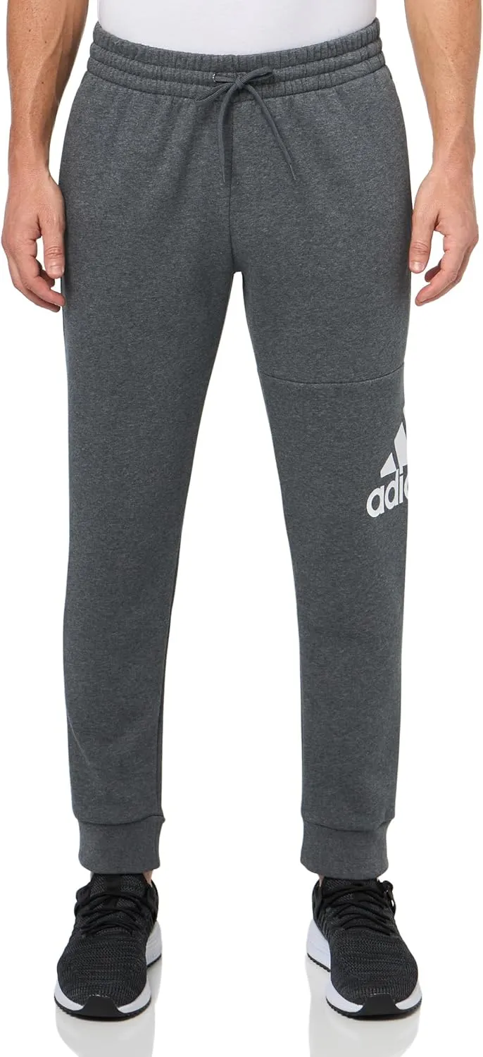 adidas Mens Essentials Fleece Tapered Cuff Logo Joggers Training Casual - Blue