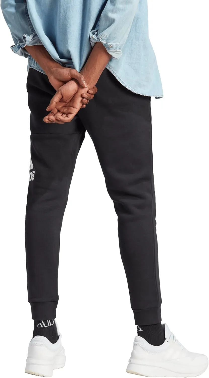 adidas Mens Essentials Fleece Tapered Cuff Logo Joggers Training Casual - Blue