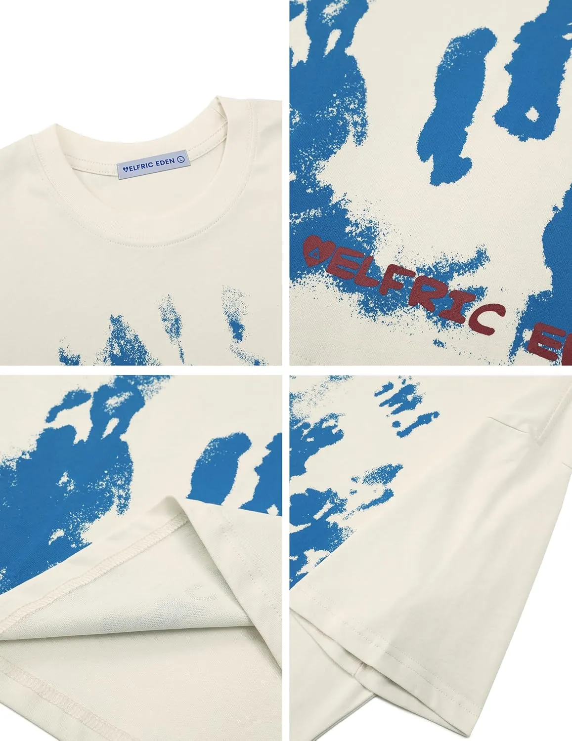 Aelfric Eden Oversized Graphic Tees Unisex Graffiti Print Shirts Inkjet Tee Top
