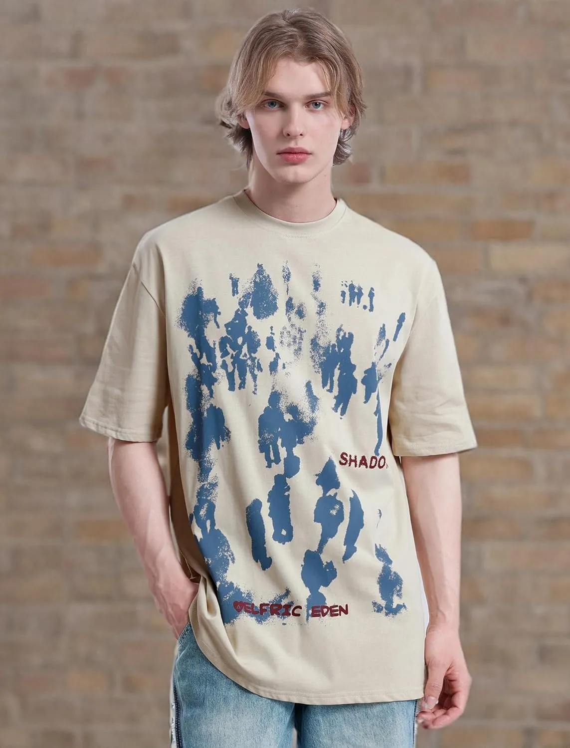 Aelfric Eden Oversized Graphic Tees Unisex Graffiti Print Shirts Inkjet Tee Top