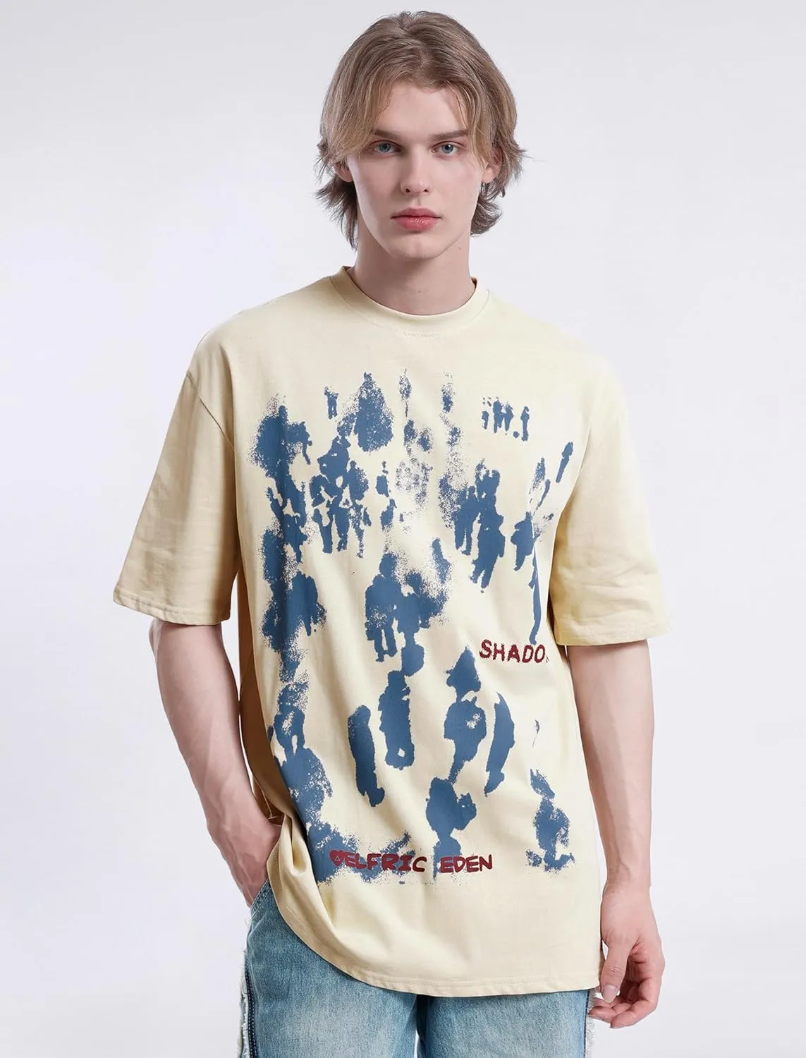 Aelfric Eden Oversized Graphic Tees Unisex Graffiti Print Shirts Inkjet Tee Top
