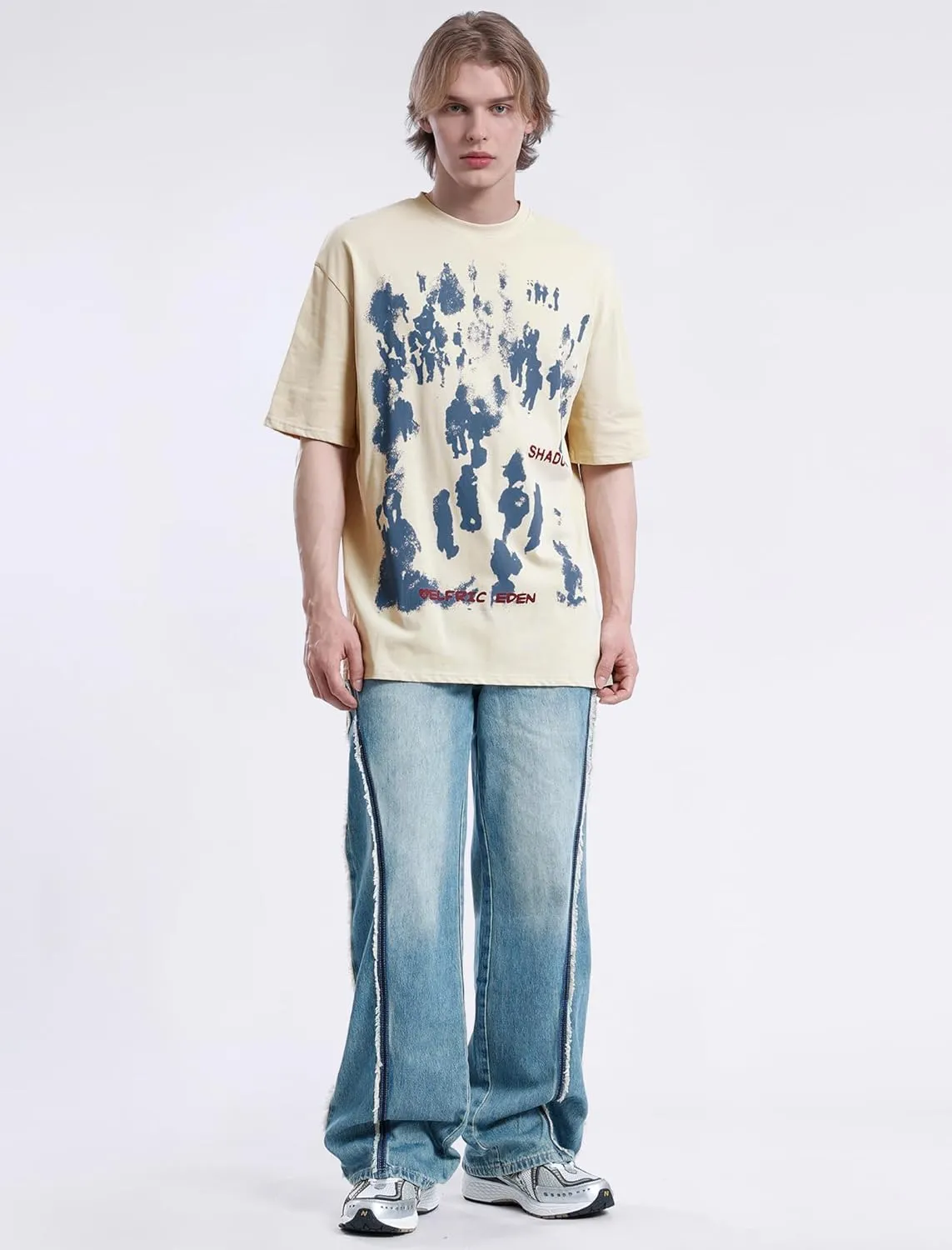 Aelfric Eden Oversized Graphic Tees Unisex Graffiti Print Shirts Inkjet Tee Top