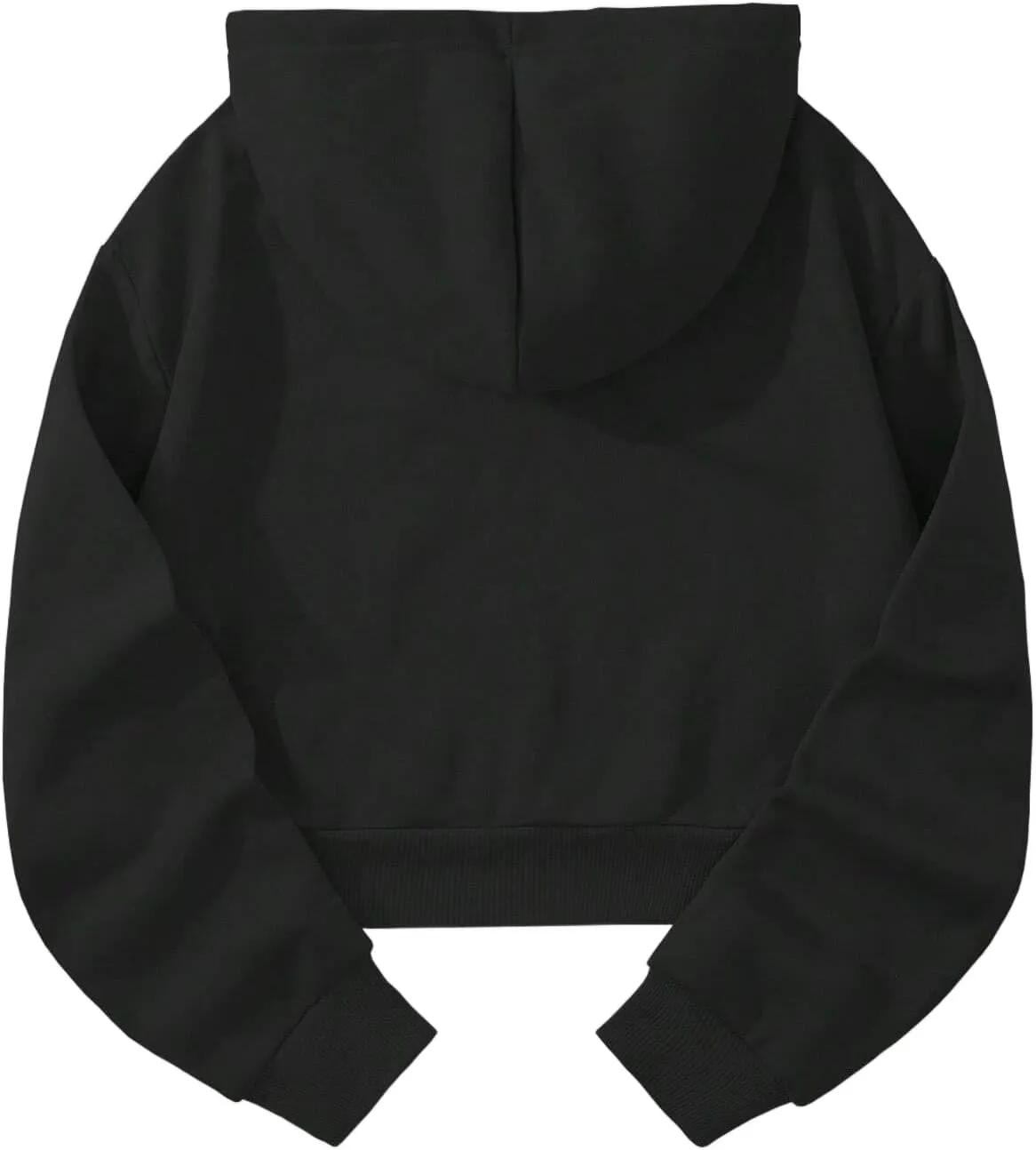 Avanova Women Los Angeles Graphic Drawstring Crop Hoodie Long Sleeve Drop Shoulder Pullover Sweatshirt