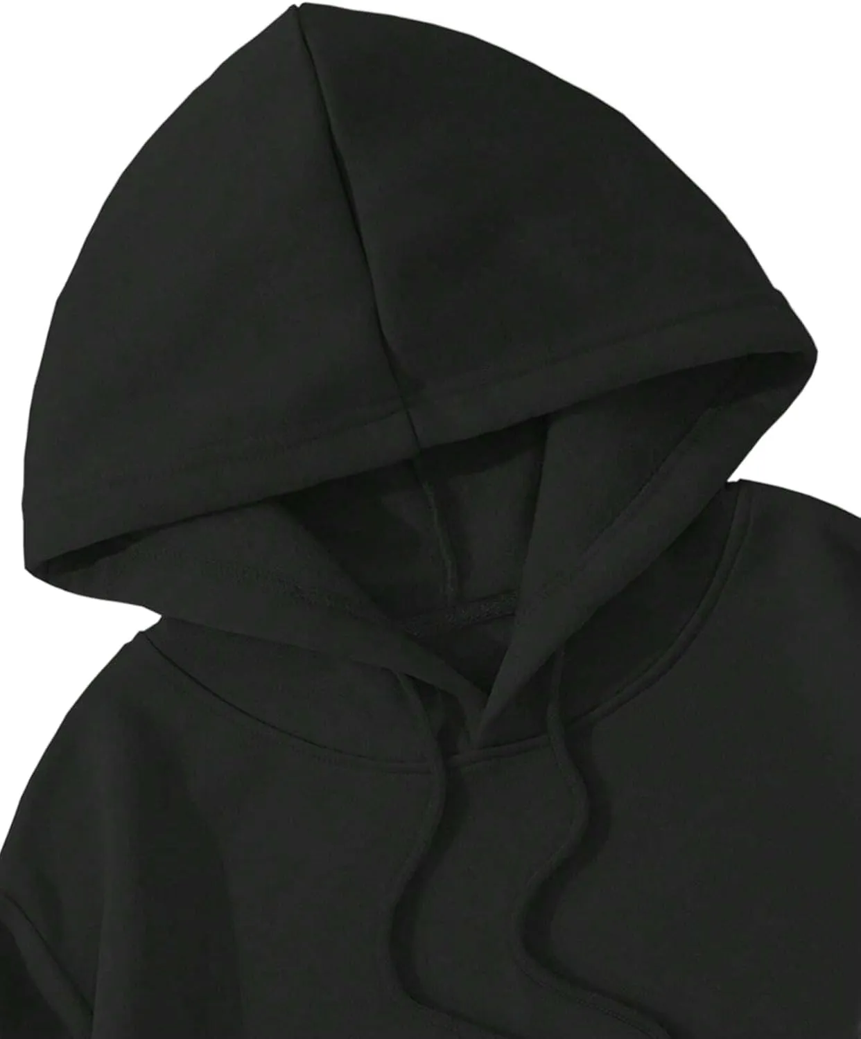 Avanova Women Los Angeles Graphic Drawstring Crop Hoodie Long Sleeve Drop Shoulder Pullover Sweatshirt