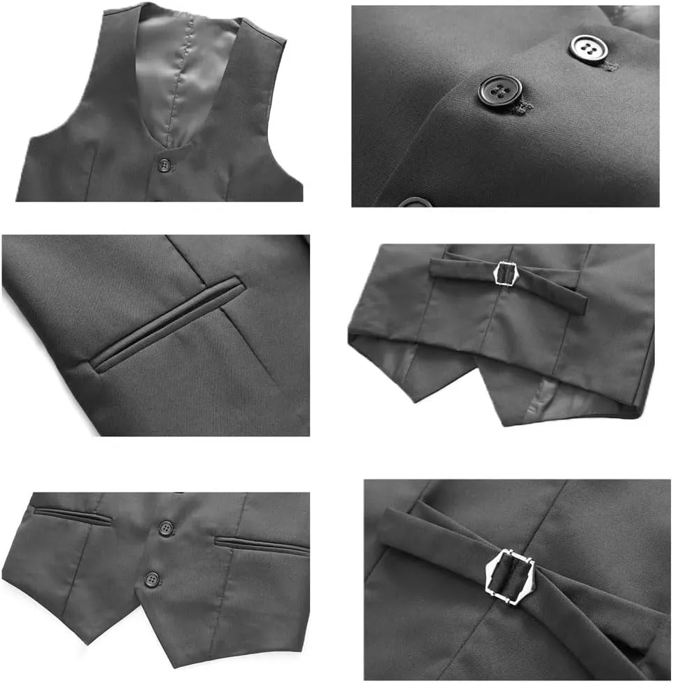 Boys Suit for Wedding 3 Piece Formal Slim Fit Suits Double Breasted Suits for Kids Tuxedo Set Prom Party Homecoming