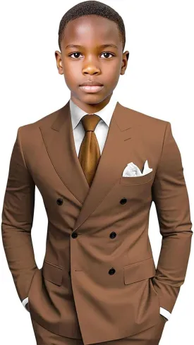 Boys Suit for Wedding 3 Piece Formal Slim Fit Suits Double Breasted Suits for Kids Tuxedo Set Prom Party Homecoming