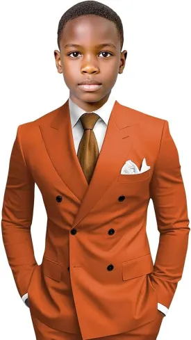 Boys Suit for Wedding 3 Piece Formal Slim Fit Suits Double Breasted Suits for Kids Tuxedo Set Prom Party Homecoming