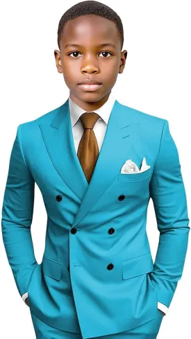 Boys Suit for Wedding 3 Piece Formal Slim Fit Suits Double Breasted Suits for Kids Tuxedo Set Prom Party Homecoming