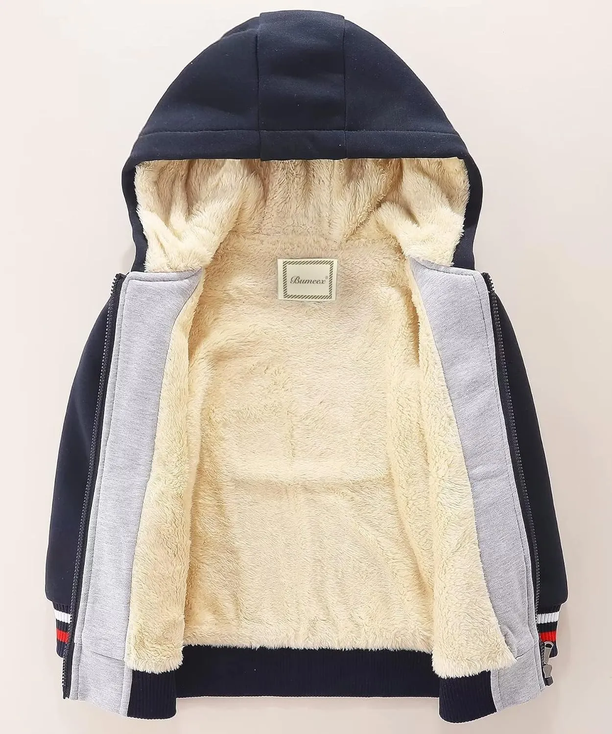 Bumeex Kids Boy's Girl's Sherpa Fleece Lined Jacket Spring Fall Winter Zip up Sweatshirt Hoodie 2-14Y(Toddler/Kid)