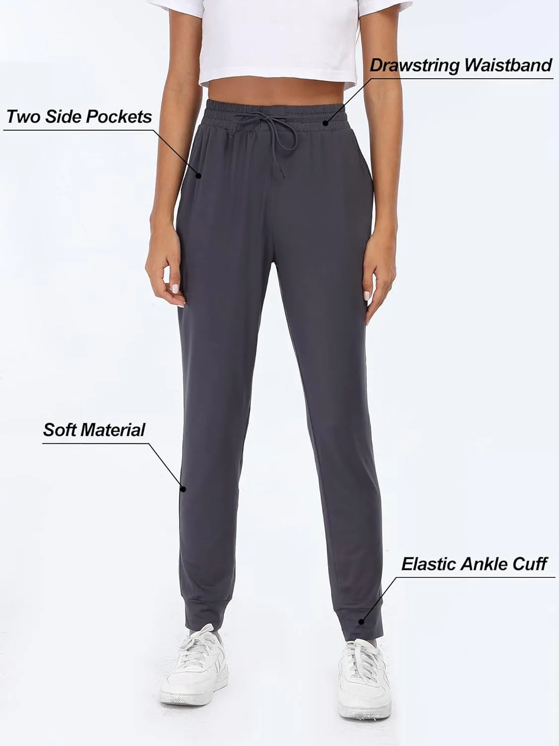 BVNSOZ Joggers for Women with Pockets Drawstring Sweat Pants for Yoga Running Workout