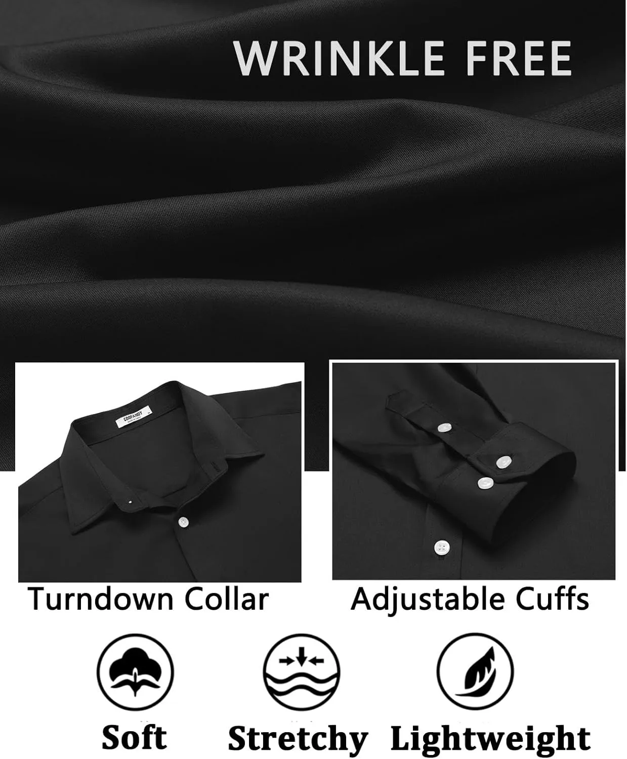 COOFANDY Mens Dress Shirt Long Sleeve Wrinkle Free Formal Shirts Business Casual Button Down Shirts