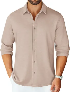 COOFANDY Mens Long Sleeve Wrinkle Free Shirts Stretch Dress Shirts Regular Fit Button Down Shirt