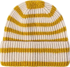CORIRESHA Unisex Fashion Striped Beanie Cuffed Winter Warm Cozy Chunky Rib Knit Hat