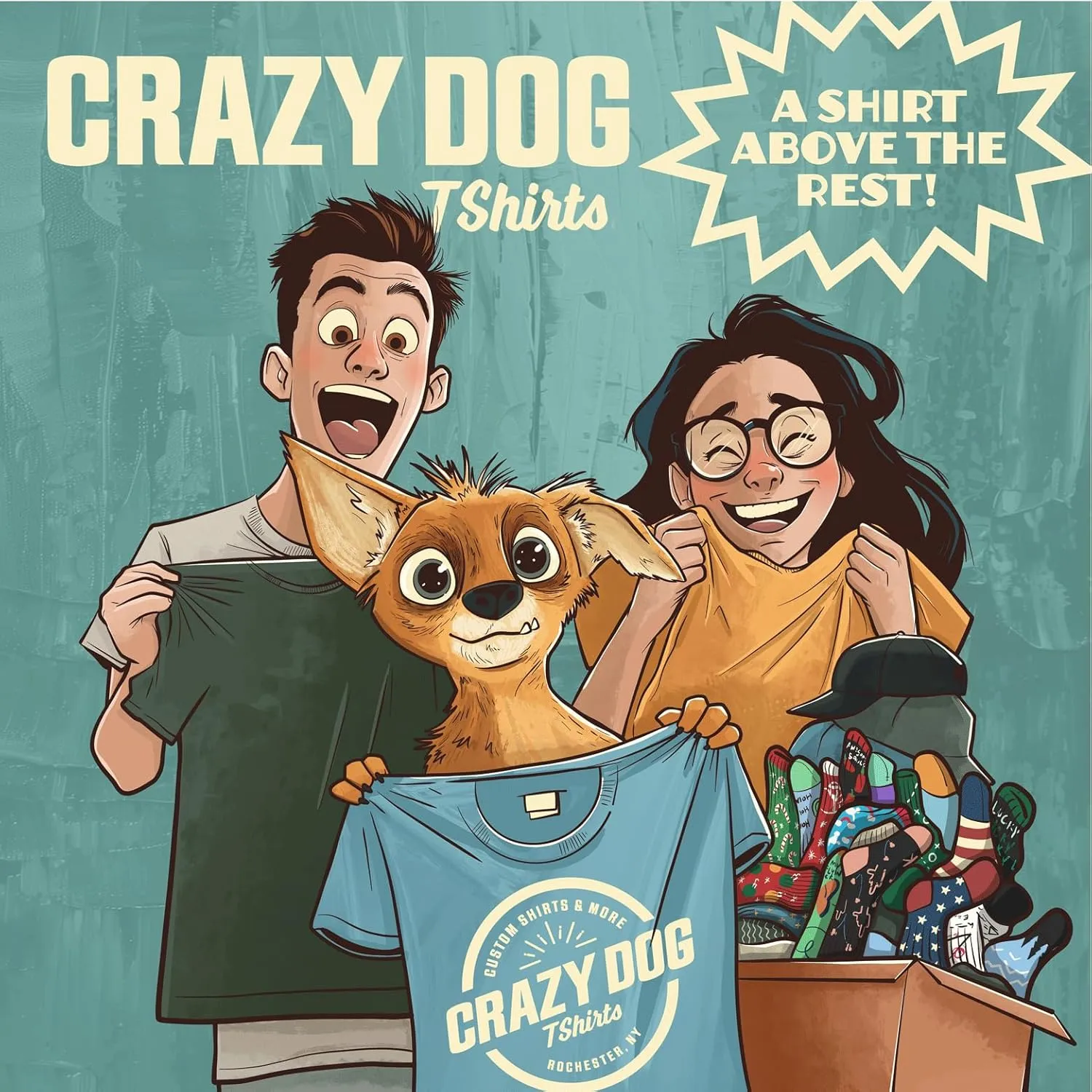 Crazy Dog T-Shirts Easily Distracted by Dogs Funny Puppy Pet Lovers Tea Towel
