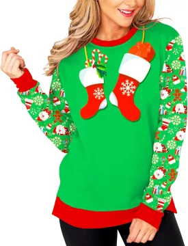 Deerose Women Mardi Gras Sweatshirts St Patricks Long Sleeve Print Shirts