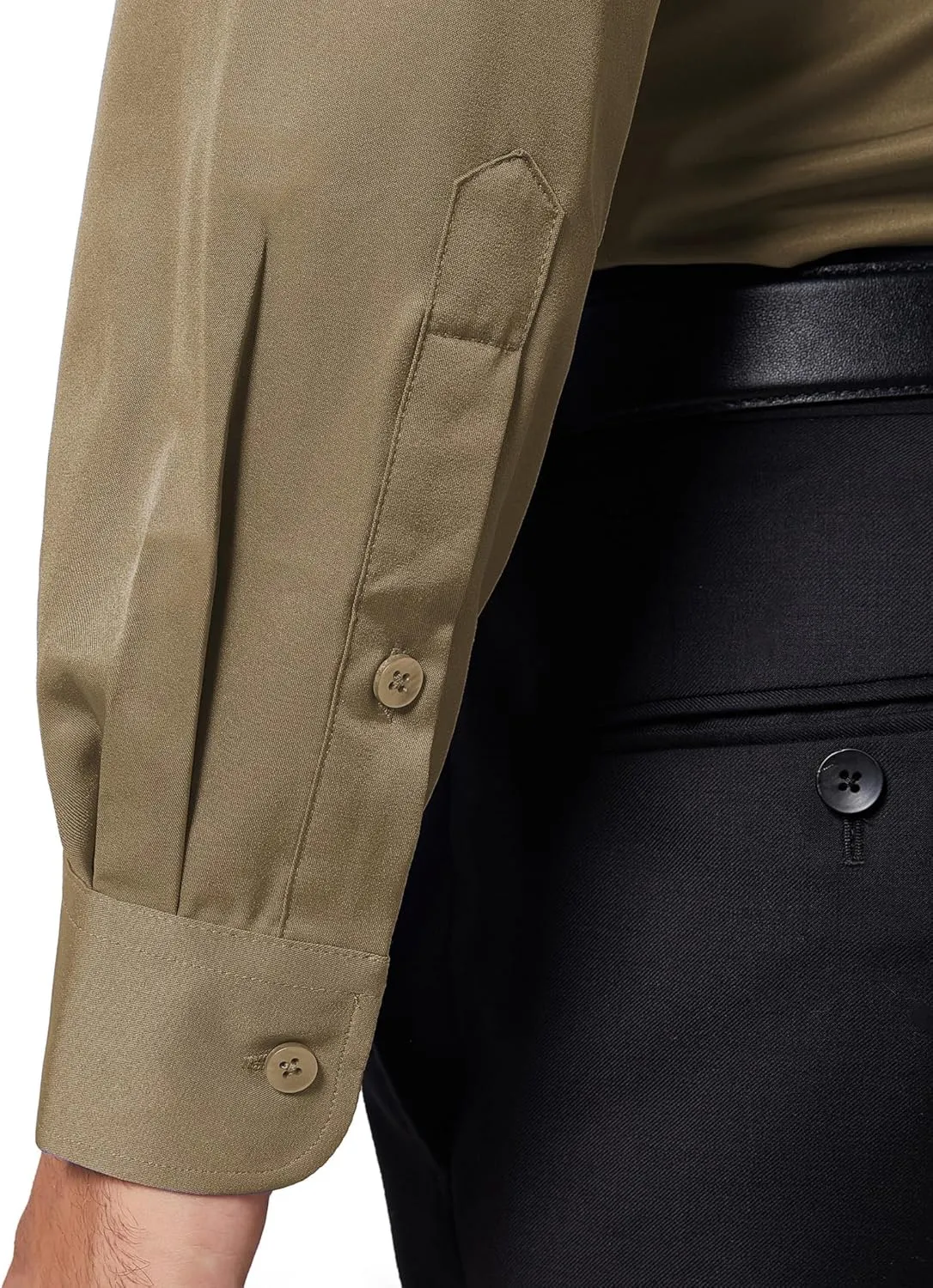 DEMEANOR Stain Shield Dress Shirts for Men Slim Fit Button Down Dress Shirts Long Sleeve Shirt Formal Business Stretch