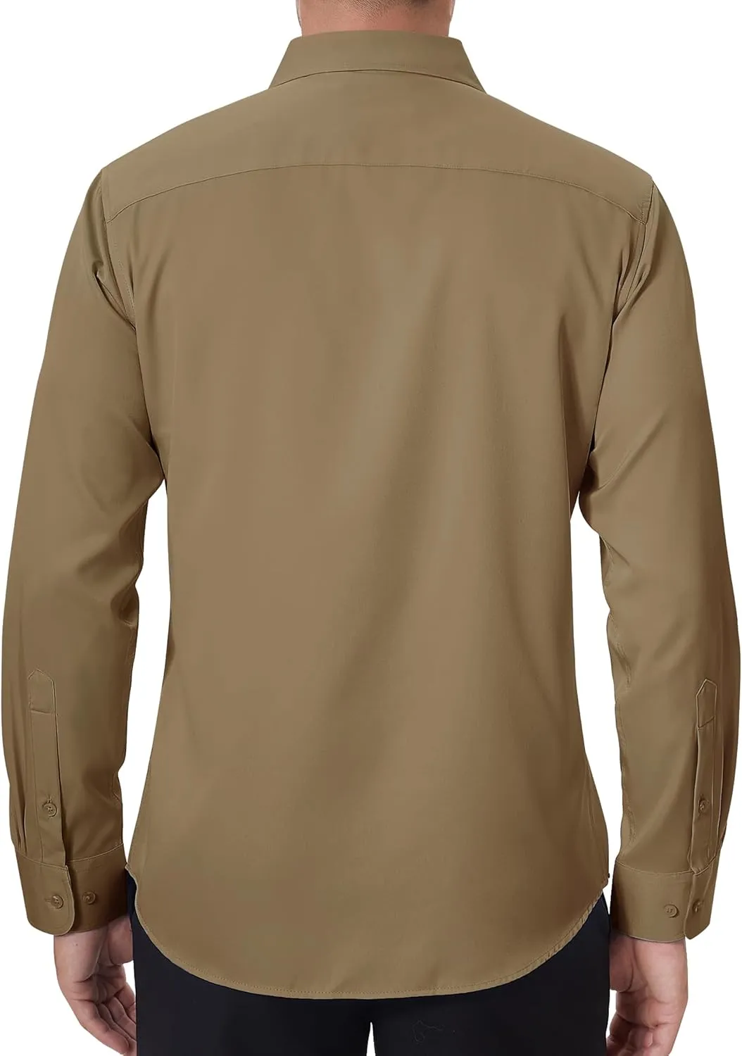 DEMEANOR Stain Shield Dress Shirts for Men Slim Fit Button Down Dress Shirts Long Sleeve Shirt Formal Business Stretch