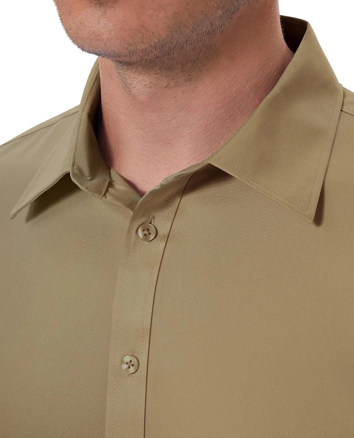 DEMEANOR Stain Shield Dress Shirts for Men Slim Fit Button Down Dress Shirts Long Sleeve Shirt Formal Business Stretch