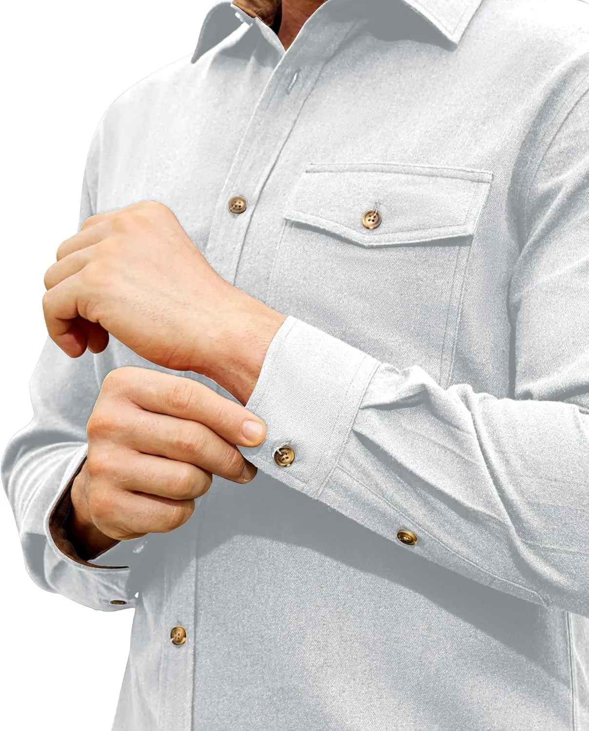 Flannel Shirt for Men Long Sleeve Mens Dress Shirts Cotton Casual Button Down Shirt Big Work Shacket Jackets