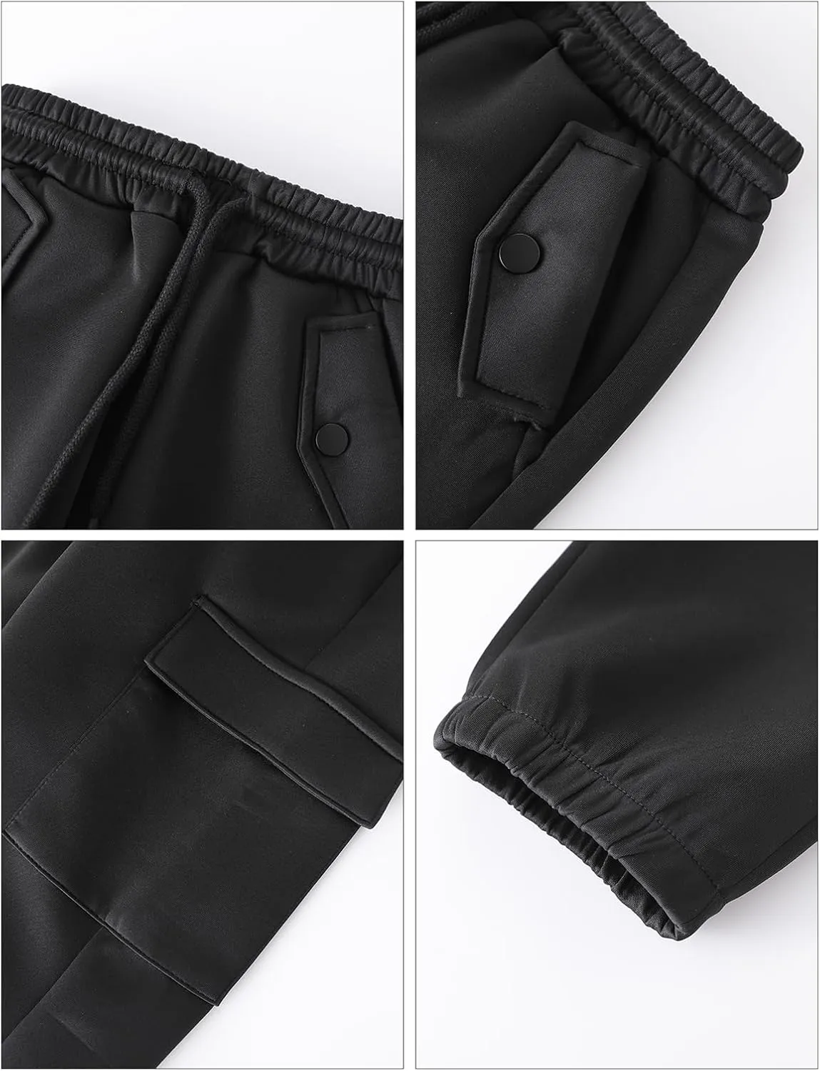 Girls Cargo Pants Joggers, Quick Dry Casual Hiking Pants Slim Fit with Pockets Drawstring High Waisted, 8-14Y
