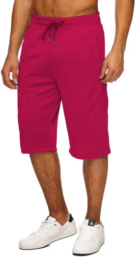Hidyliu Mens Elastic Waist Drawstring Workout Gym Joggers 3/4 Shorts Summer Casual Sweat Short Pants with Pockets