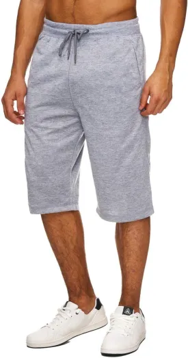 Hidyliu Mens Elastic Waist Drawstring Workout Gym Joggers 3/4 Shorts Summer Casual Sweat Short Pants with Pockets