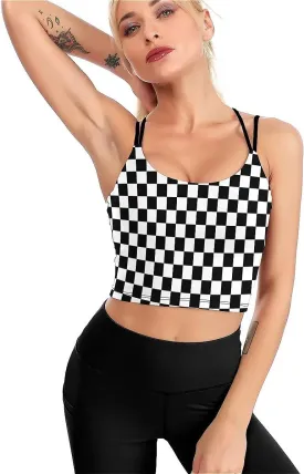 High Impact Sports Bras for Women Longline Padded Workout Running Crop Tops Support Yoga Tank Top