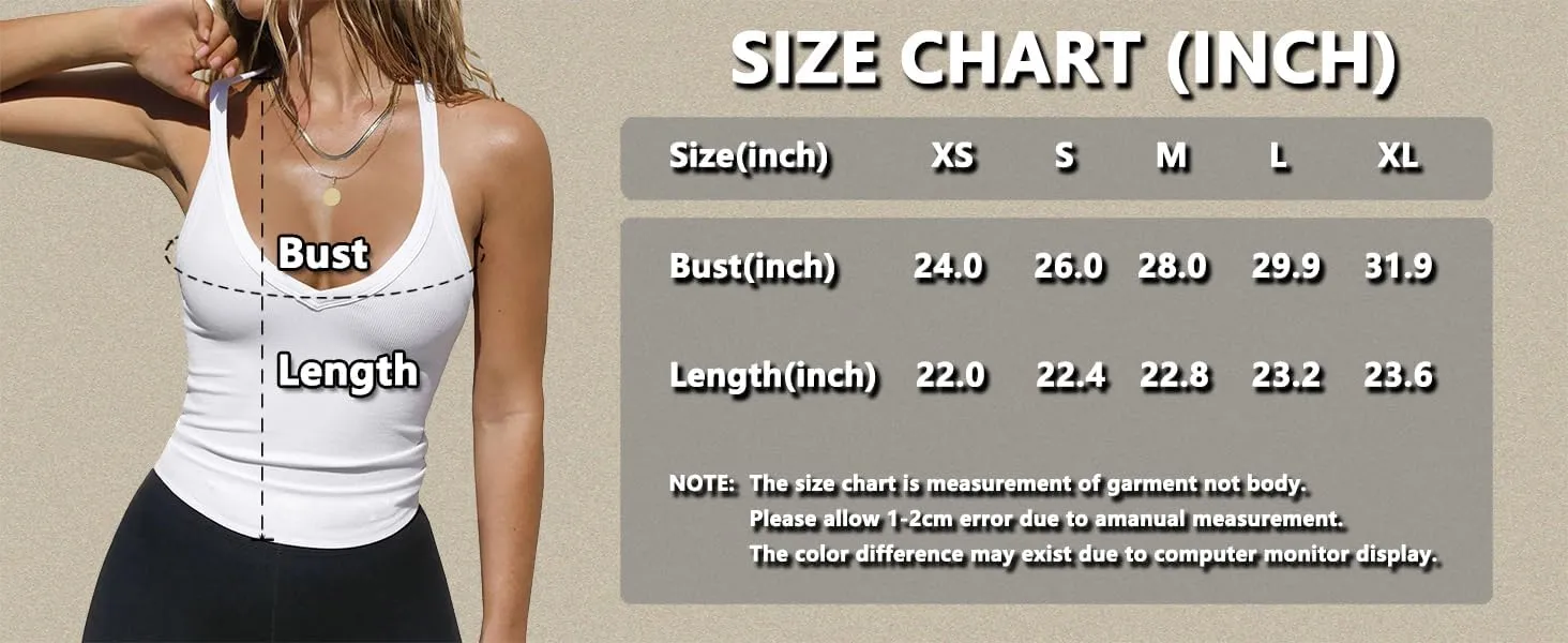 Jar of Love Women's Workout Tank Top with Built-in Shelf Bra-V-Neck Racerback Ribbed Cami for Gym, Yoga, Running