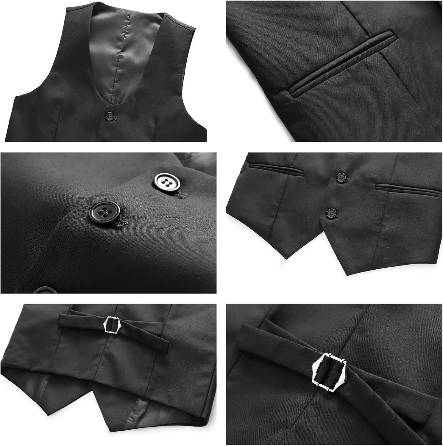 Lamgool Boys Suit 3 Piece Slim Fit Tuxedo Double Breasted Kids Formal Outfit Set with Blazer Vest Pant for Wedding Prom Party