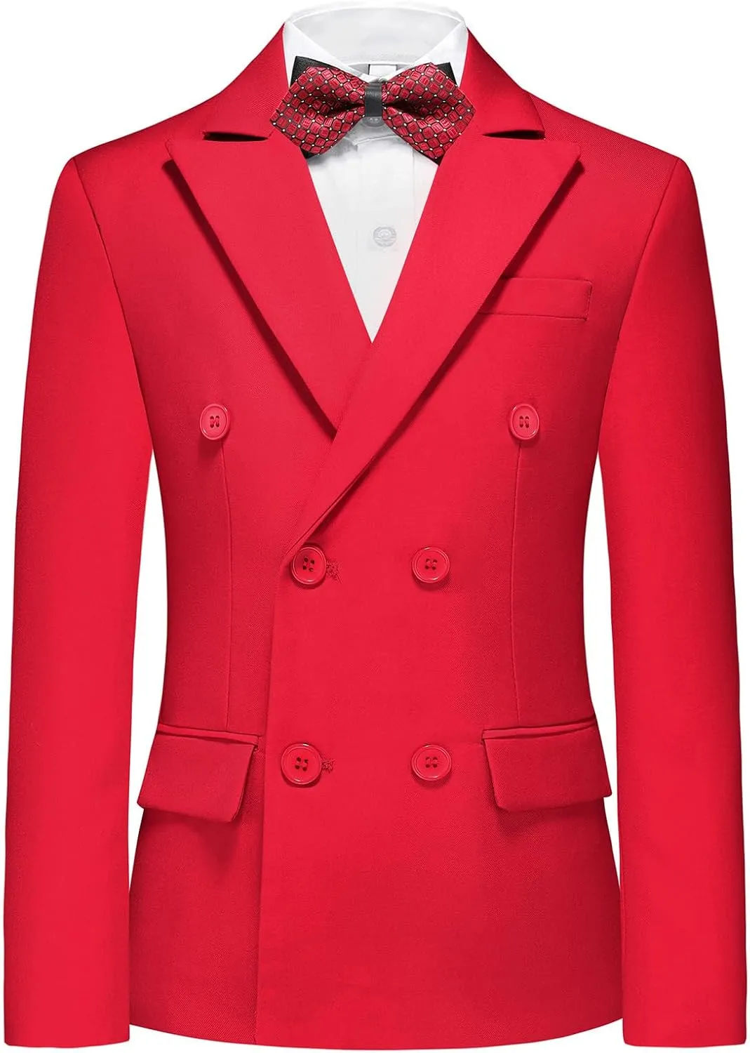 Lamgool Boys Suit 3 Piece Slim Fit Tuxedo Double Breasted Kids Formal Outfit Set with Blazer Vest Pant for Wedding Prom Party