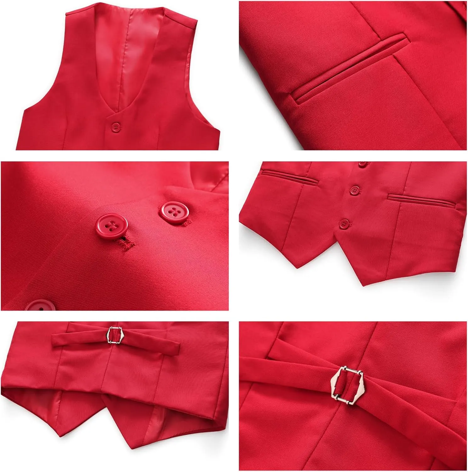 Lamgool Boys Suit 3 Piece Slim Fit Tuxedo Double Breasted Kids Formal Outfit Set with Blazer Vest Pant for Wedding Prom Party