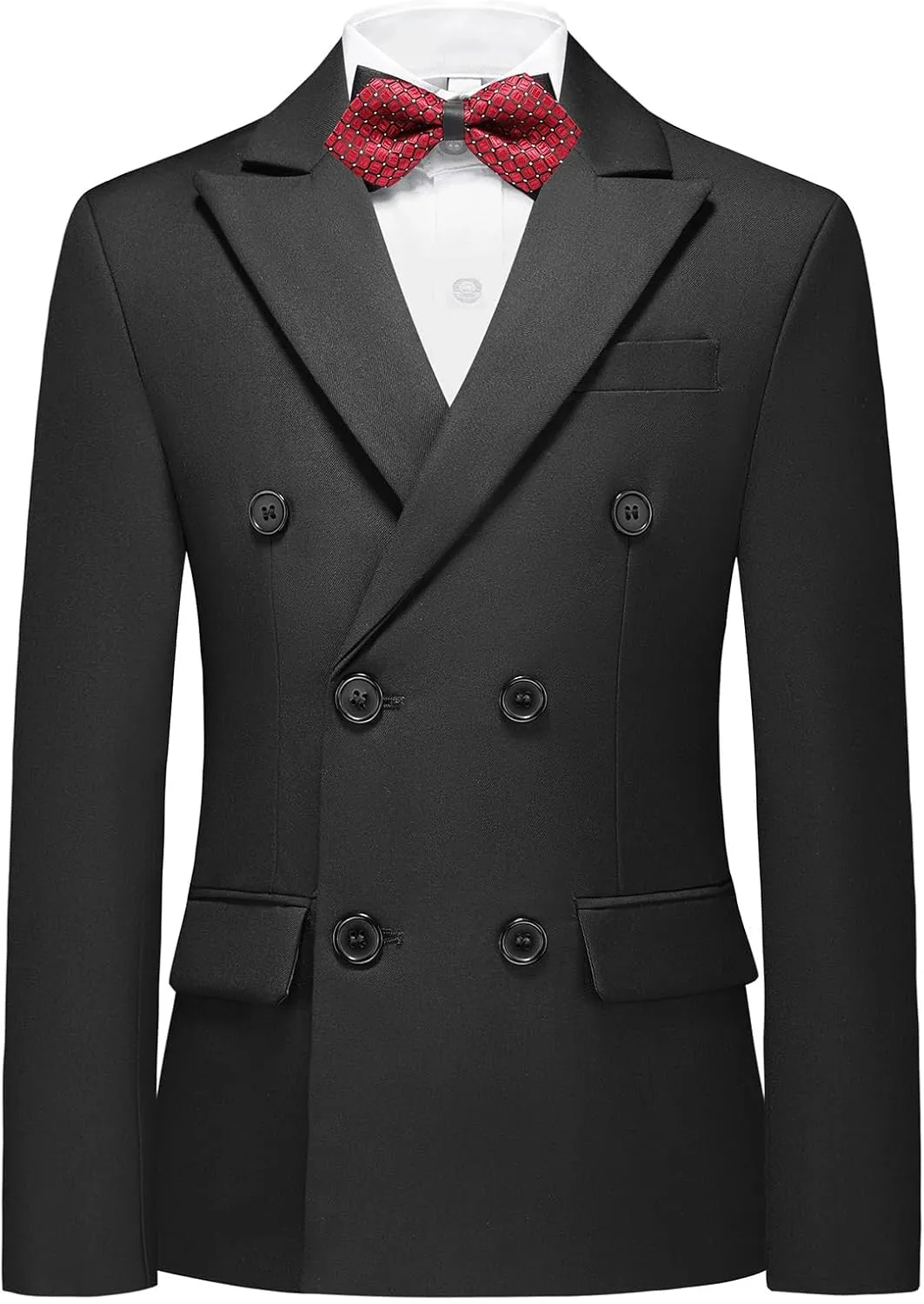 Lamgool Boys Suit 3 Piece Slim Fit Tuxedo Double Breasted Kids Formal Outfit Set with Blazer Vest Pant for Wedding Prom Party