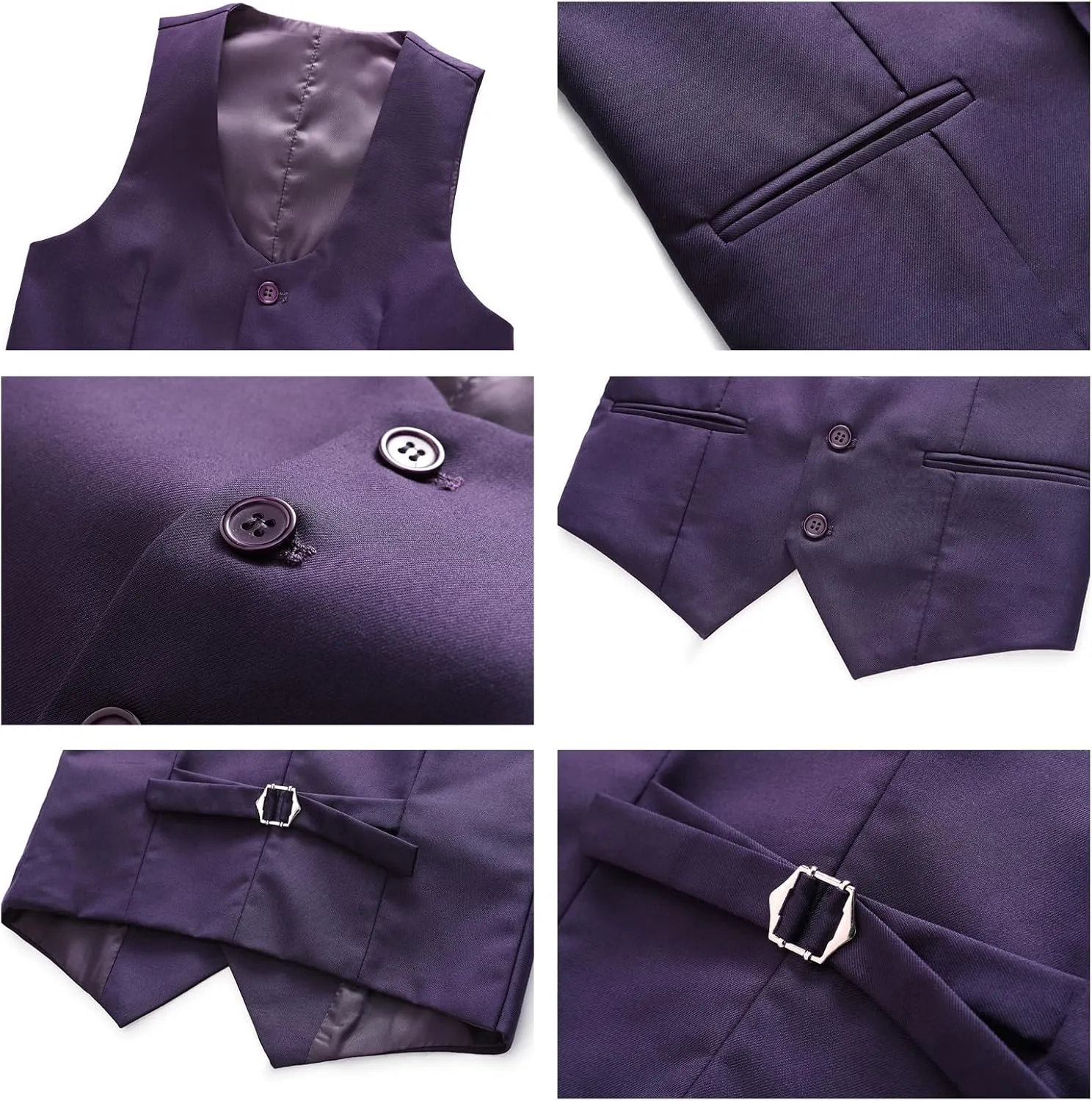 Lamgool Boys Suit 3 Piece Slim Fit Tuxedo Double Breasted Kids Formal Outfit Set with Blazer Vest Pant for Wedding Prom Party
