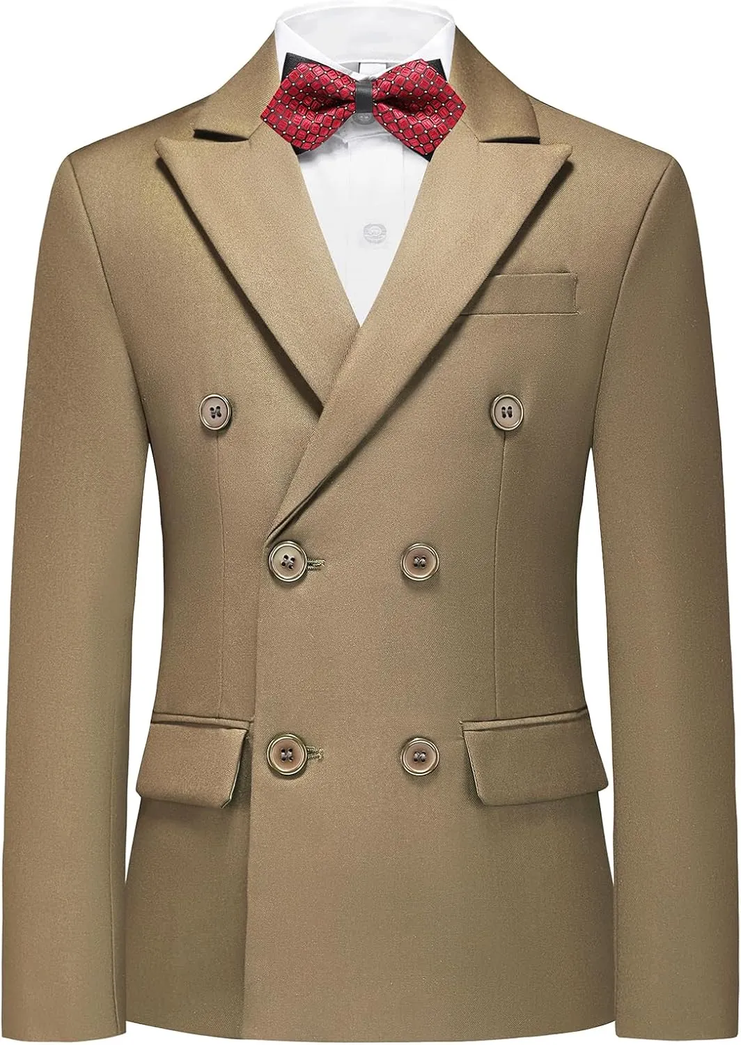 Lamgool Boys Suit 3 Piece Slim Fit Tuxedo Double Breasted Kids Formal Outfit Set with Blazer Vest Pant for Wedding Prom Party
