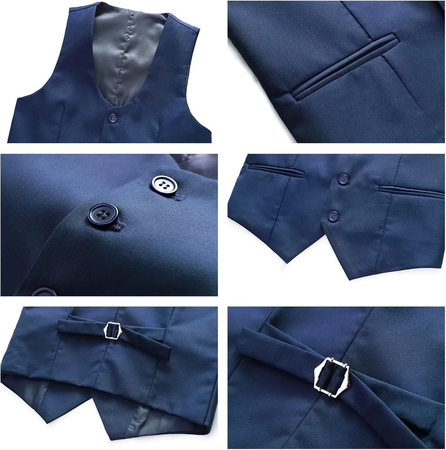 Lamgool Boys Suit 3 Piece Slim Fit Tuxedo Double Breasted Kids Formal Outfit Set with Blazer Vest Pant for Wedding Prom Party