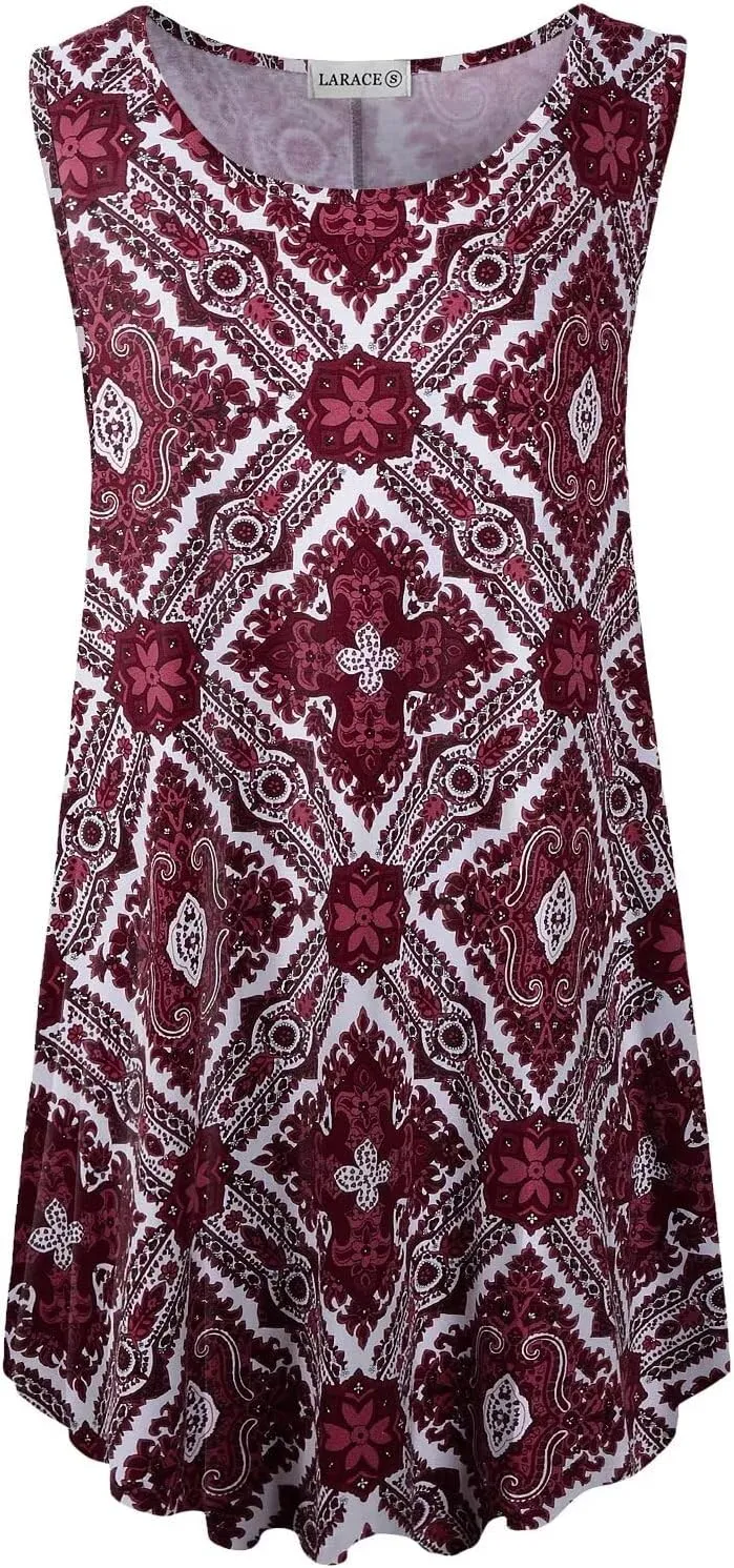 LARACE Tank Tops for Women Plus Size Sleevelss Tunic Casual Summer Clothes Swing Shirts for Leggings